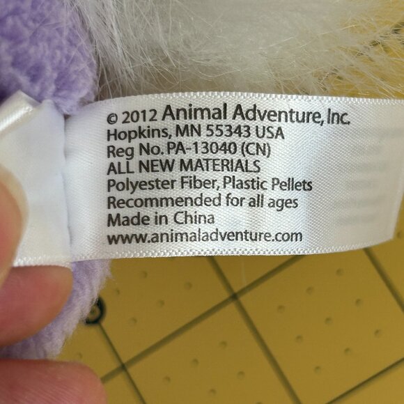 Animal Adventure Purple Bunny Plush Rabbit Corduroy Floppy Ears Feet 12 Inches - Picture 11 of 15